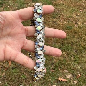 Baublebar NWT statement Choker Necklace Faux Opal & Crystal 11-13”